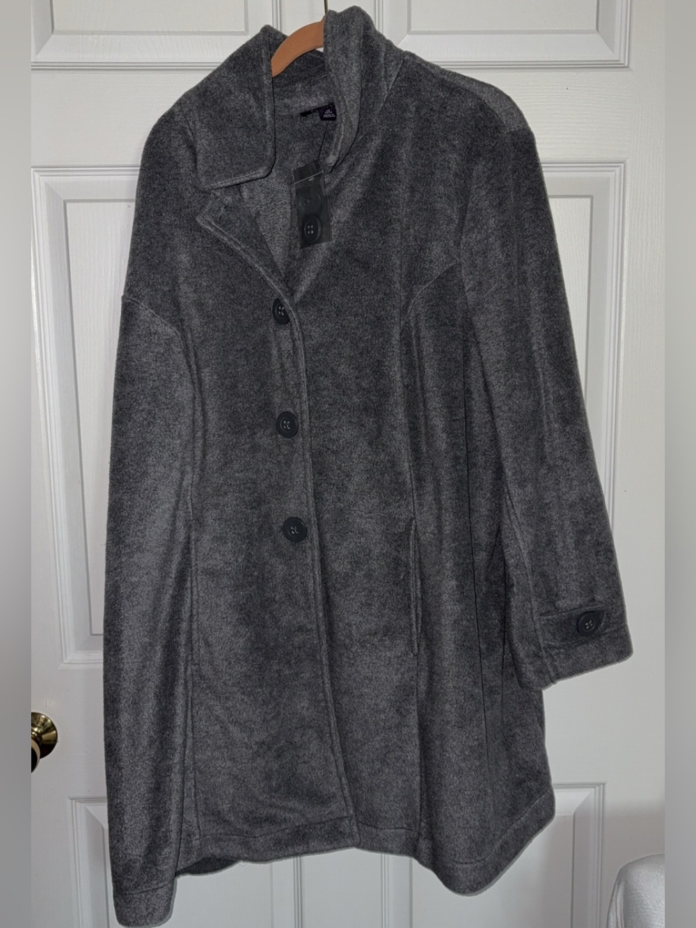 Roaman’s Gray Button Coat – Size 1X (22/24)